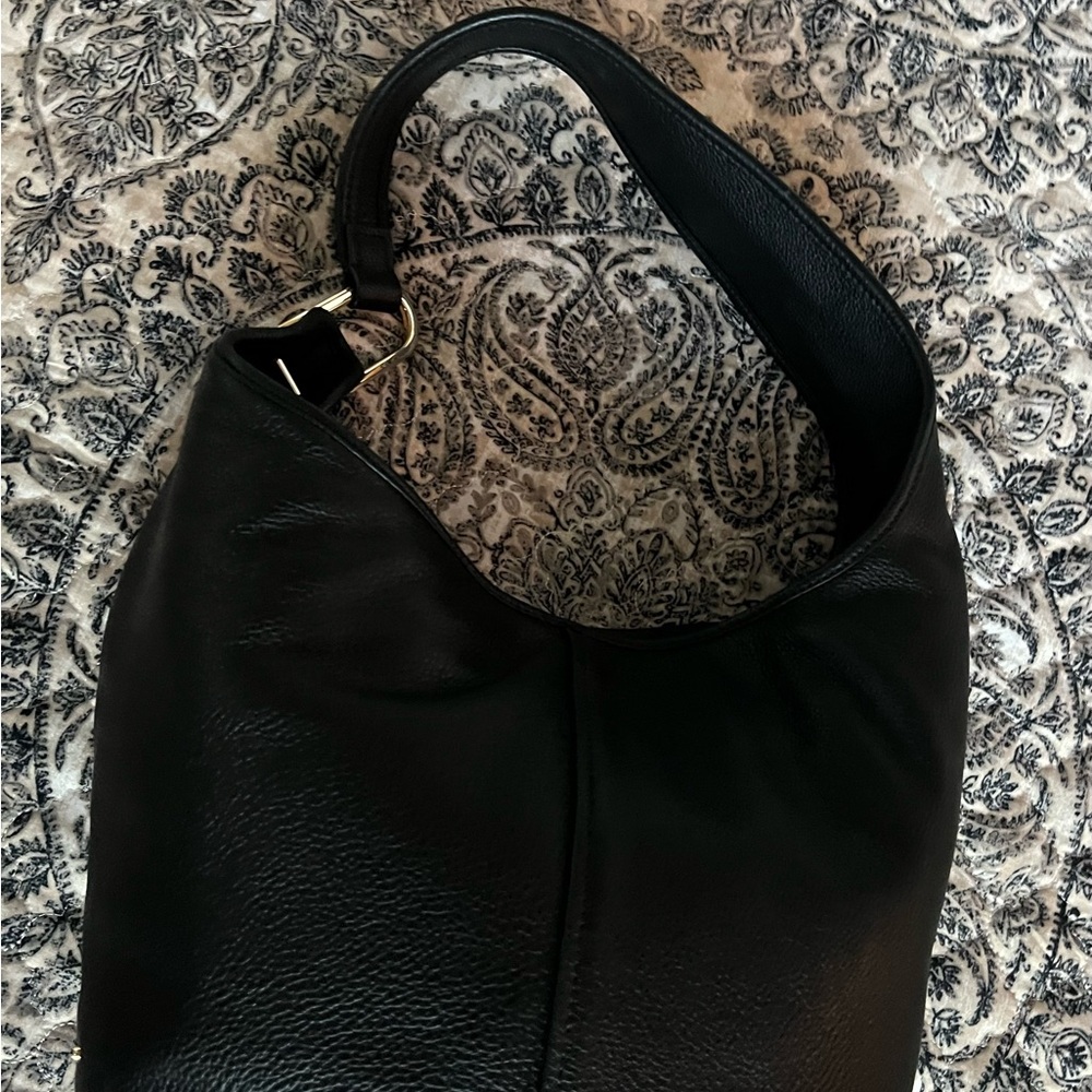 Michael Kors Black Hobo Bag with Gold Accent - Picture 3 of 8